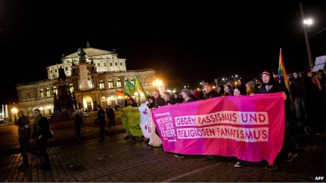 Акция протеста против Пегиды в Дрездене (декабрь 2014 г.)