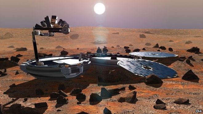 Художественное впечатление о Бигле на поверхности Марса
