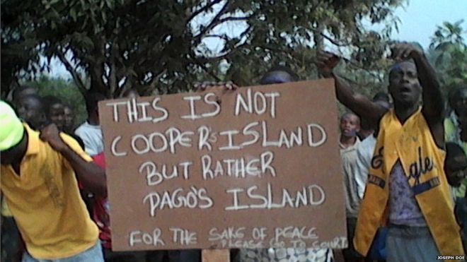 Протесты на острове Пагос, Либерия