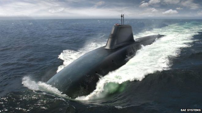 Художники BAE Systems производят впечатление подводных лодок из-за замены лодок класса «Авангард», которые несут ракеты Trident