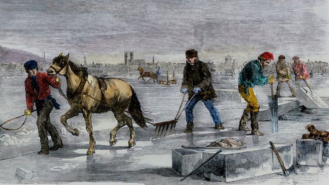 Сбор урожая льда в Северной Америке 1850-х годов