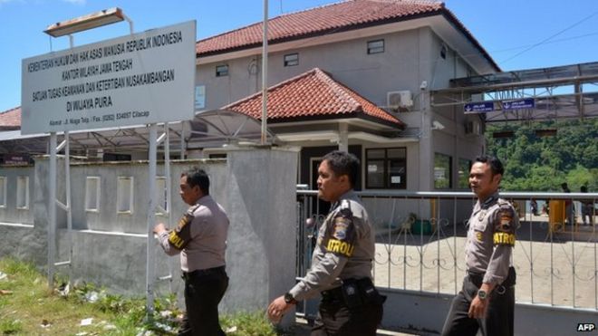 Индонезийская тюрьма в Нусакамбангане, изображенная в 2015 году