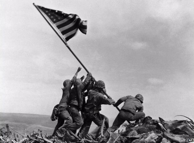 Image result for landing on iwo jima newspaper  articles