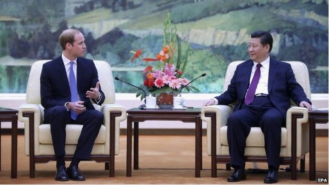 Принц Уильям и президент Китая Си Цзиньпин