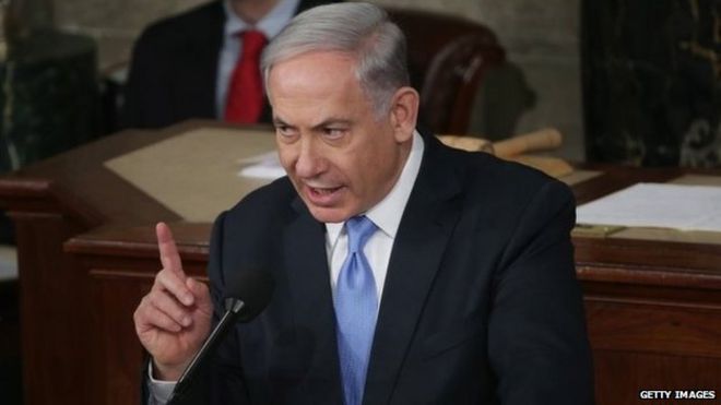 Премьер-министр Израиля Биньямин Нетаньяху выступает в Конгрессе США