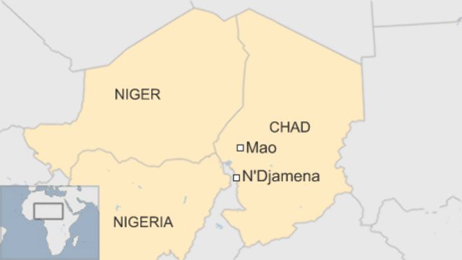 Карта Чада, Нигера и Нигерии