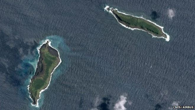 Два острова Венга Тонга с помощью спутника