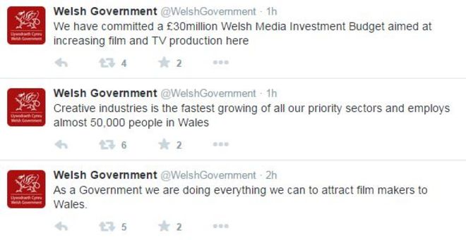 Уэльский правительственный твит
