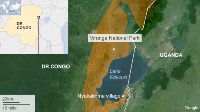 карта национального парка Вирунга