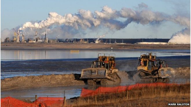 Добыча нефтяных песков в Альберте, Канада