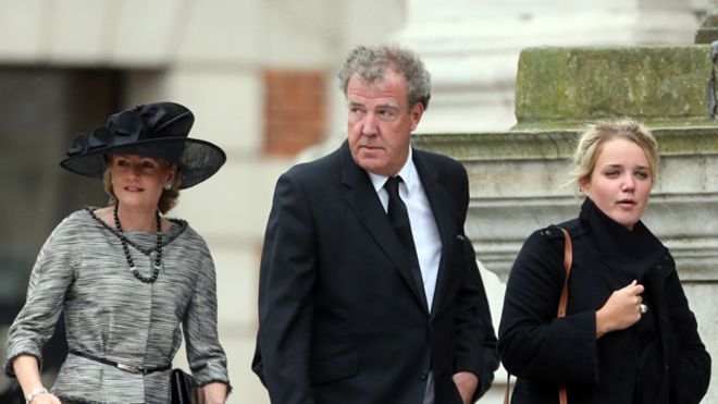 Кларксон на похоронах леди Тэтчер в апреле 2013 года