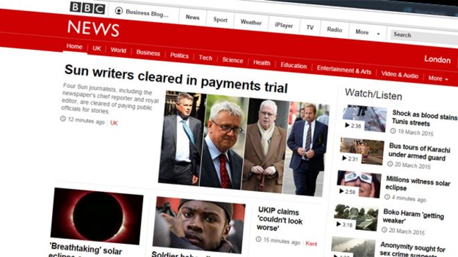 Grab of BBC News Online главная страница