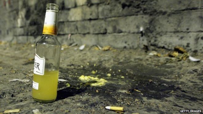Бутылка, оставленная на улице в Бате