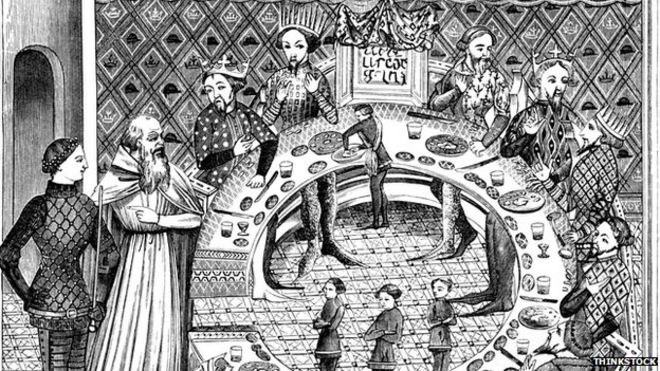 Иллюстрация короля Артура и Мерлина