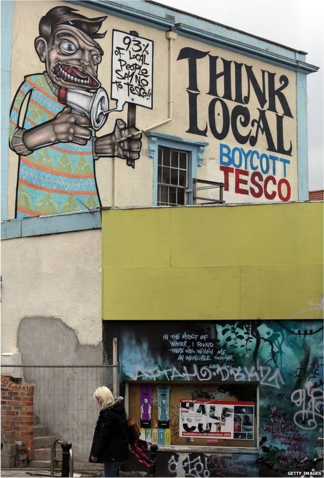 Бойкот Tesco росписи в Бристоле
