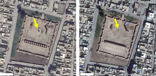 Суфийский храм в разрушении Ракка