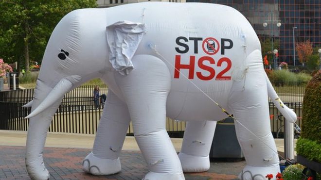 Анти-протест HS2 перед конференцией Консервативной партии 2014 года