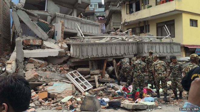 Изображение землетрясения в Катманду, присланное Дэниелом Линсом