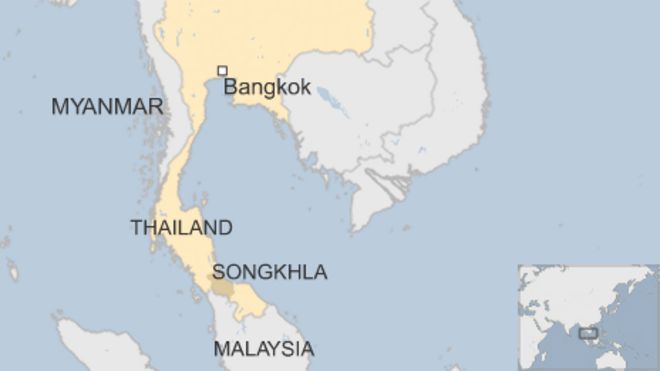 Карта с изображением Сонгххла в Таиланде