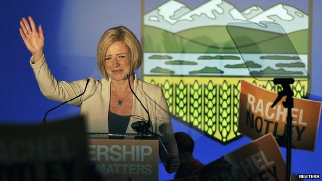 Лидер ПНР Рэйчел Нотли в Эдмонтоне 5 мая 2015 года