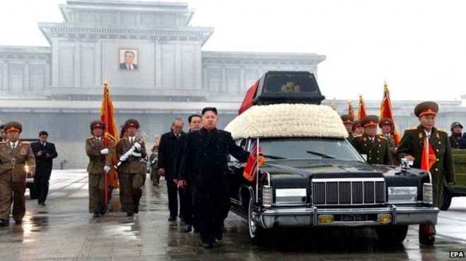 Фото, опубликованное (Северным) Корейским центральным информационным агентством (KCNA) похорон Ким Чен Ира 29 декабря 2011 года