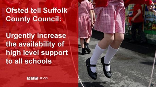 Графика: Совет графства Саффолк призвал срочно увеличить доступность поддержки высокого уровня для всех школ