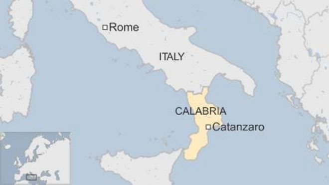 Карта, показывающая Катандзаро в Калабрии, Италия