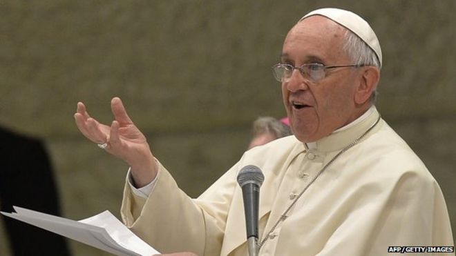 Папа Франциск во время выступления в итальянских христианских рабочих ассоциациях в мае 2015 года