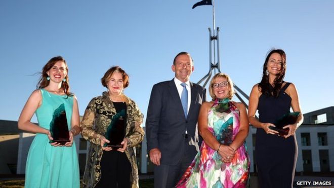 Премьер-министр Австралии Тони Эбботт на церемонии вручения премии «Австралийский года» 2015 года, январь 2015 года