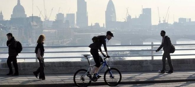 Велосипедист в Лондоне