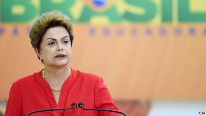 Президент Бразилии Дилма Руссефф произносит речь