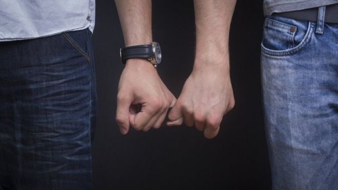 gay couple holding hands