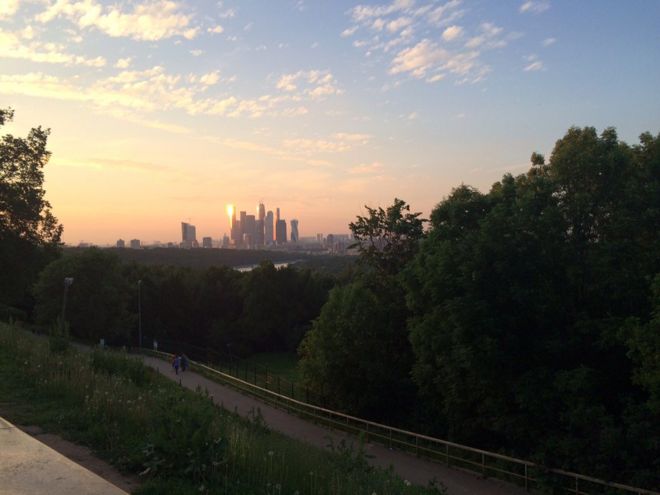 Вид с горы в Москве