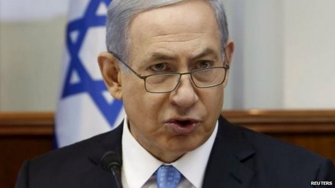 Премьер-министр Израиля Биньямин Нетаньяху председательствует на еженедельном заседании кабинета в своем офисе в Иерусалиме, 14 июня 2015 года