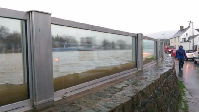 Keswick flood protection glass panels