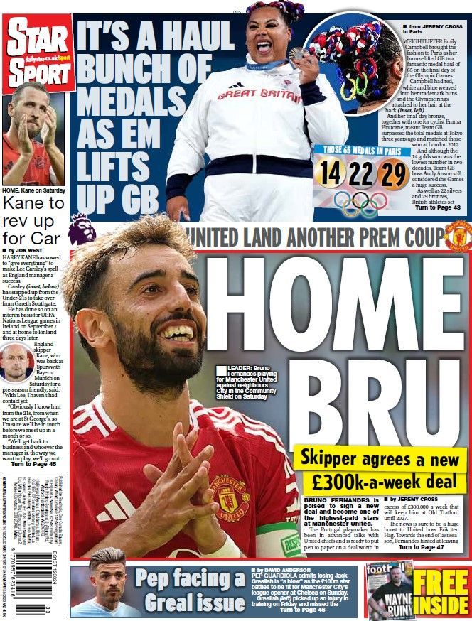 The back page of the Daily Star