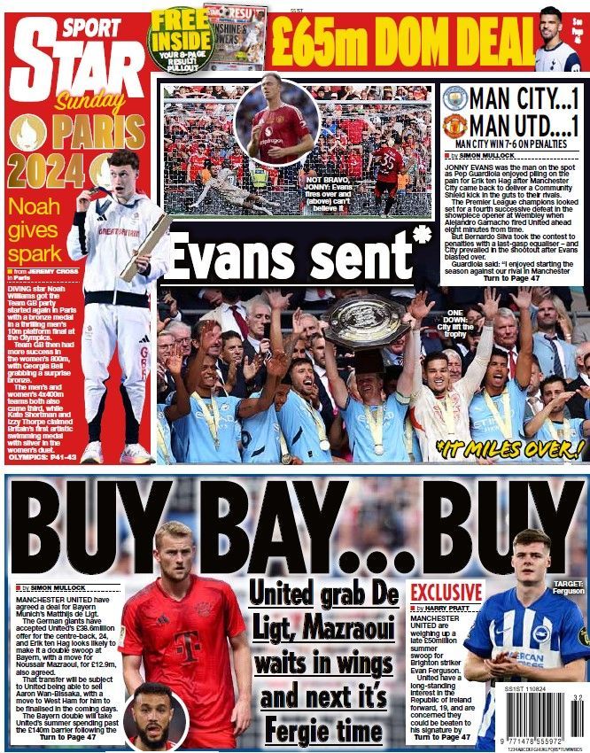 The back page of the Daily Star on Sunday