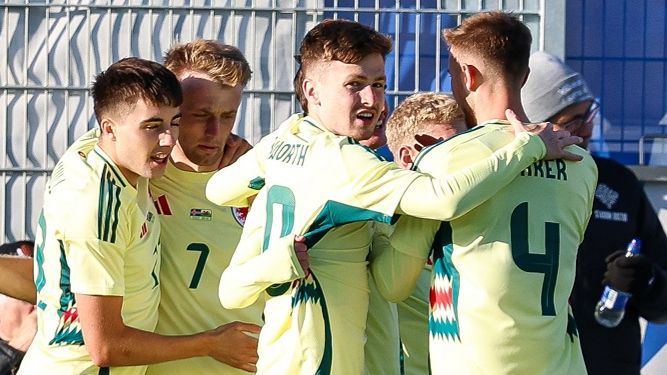 Wales celebrate after edging out Iceland