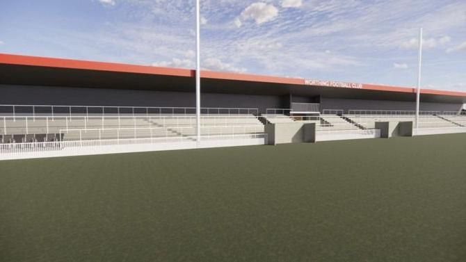 An artist impression of the new stand at Worthing FC