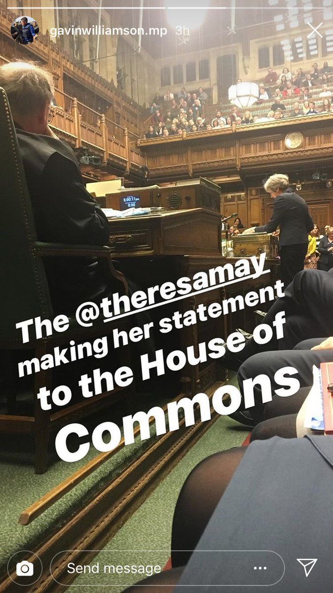 Picture inside the House of Commons of Theresa May
