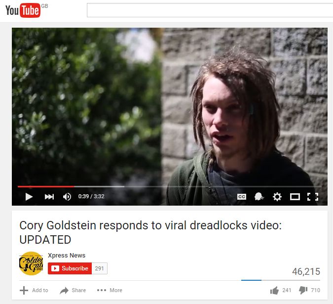Cory Goldstein spoke to a local news outlet, Golden Gate Xpress, after the video went viral