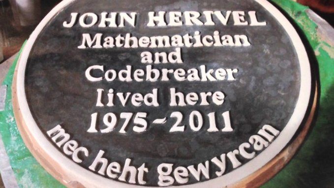 The commemorative plaque for John Herivel made by his daughter Susan