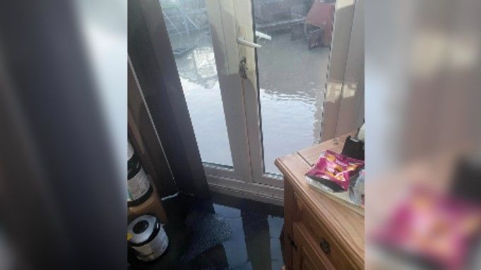 Flooding in Teresa Darnbrough's home