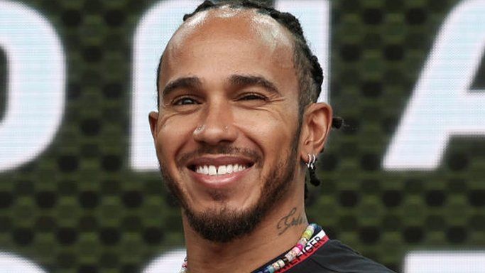 Lewis Hamilton smiles at the 2024 Australian Grand Prix