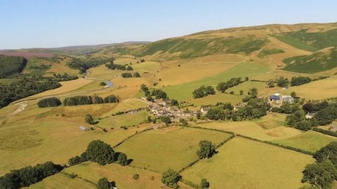 An aerial picture of the sprawling Coquet valley