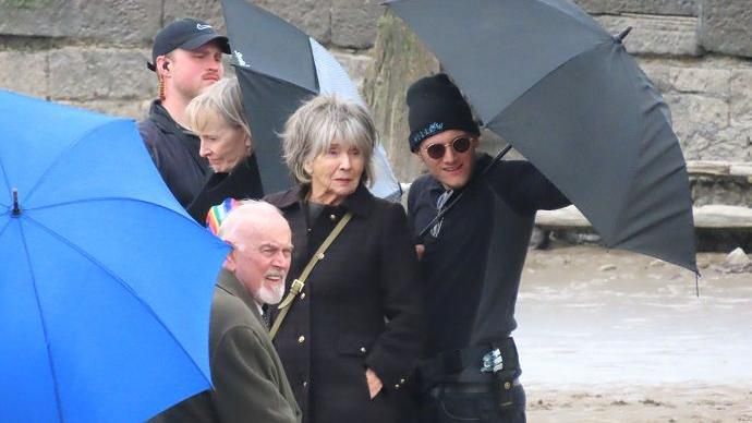 Actors filming for Truelove in Burnham-on-Sea