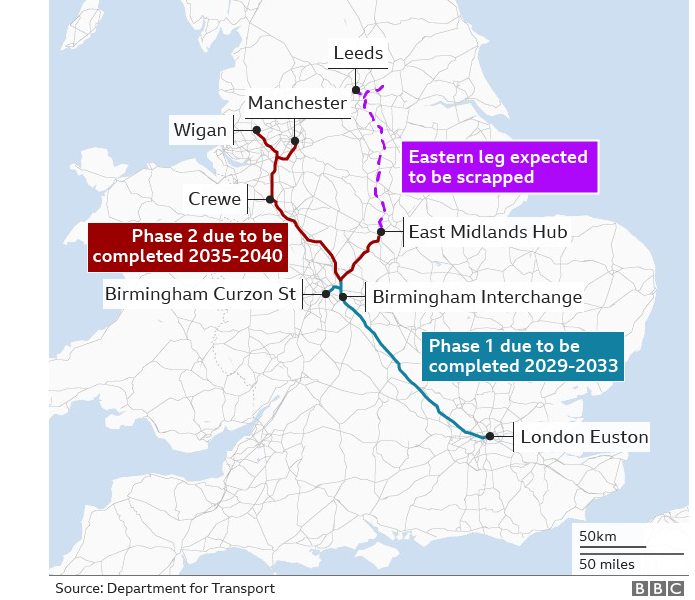 Updated HS2 map