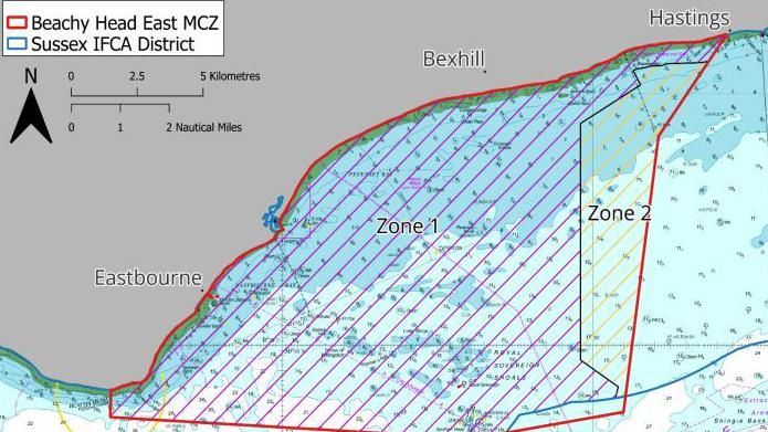 The zones designated at Beachy Head East