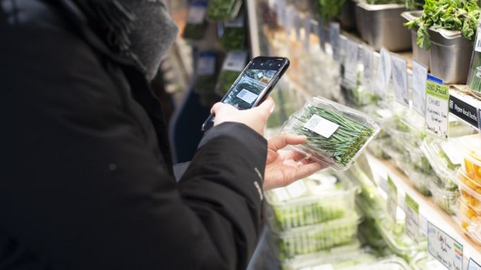 QR codes on the food packaging can tell customers the history of the produce