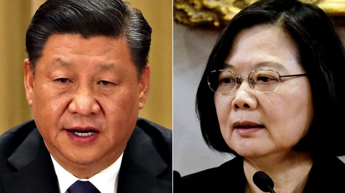 Composite picture of Chinese President Xi Jinping and Taiwan's president Tsai Ing-wen